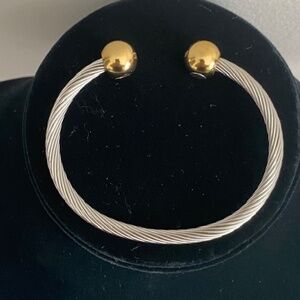 SABONA of England Professional Steel Twist Magnetic Bracelet with Gold Balls